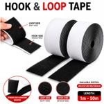 SELF ADHESIVE TAPE Hook and Loop Double-Sided Stick-on Backed Fastener Strips