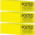 Tandefio 100 Pcs Private Property Sign Bulk, 10 x 7, 10 x 7 Inch, Yellow