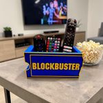 Blockbuster Logo Remote Holder – Retro Movie Night Desk & Couch Organizer