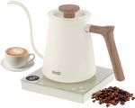 0.6L Gooseneck Electric Coffee Kettle with 40~100℃ Temperature Adjustable, 1000W