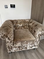 Chesterfield Mink Armchair And Footstool