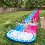22.5ft Kids Water Slide & Bodyboards Set - Inflatable Summer Fun in Blue & Pink