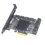 PCI-E X4 X8 X16 To 6 Port SATA3.0 Expansion Card Adapter For ASMedia ASM1166 d