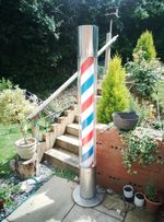 Big Self Standing Large Barber Pole Full Led 185 cm Long Rotating Acrylic UK