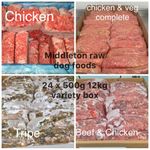 Variety Box Frozen Dog Food 24x 500g bags 12kg box. BARF RAW DIET delivered 