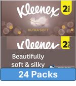 Kleenex Ultra Soft Facial Tissue Boxes - Pack of 24 - 1536 Total Tissues