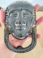Antique Original Egyptian Revival Cast Iron Pharaoh Door Knocker Heavy Vintage