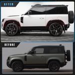 GLOSS BLK WHEEL ARCHES FENDER FLARE TRIM FOR LAND ROVER DEFENDER 90 L663 2020-23