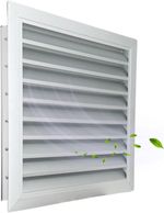 Weather Fixed Louvre Ventilation Grille Aluminium Finish with Bird Mesh