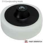 Compounding Polishing Head Firm 150mm Head Pad Mop Sponges M14 Thread 3 Pack