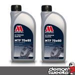 2 x Millers Oils XF Premium MTF 75W80 Fully Synthetic Gear Oil - 1 Litre