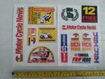 Motor Cycle News Suzuki Yamaha etc Motorcycle Racing Original STICKER SHEET