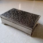 Vintage Silver Plated Box 1950 With Decorations
