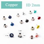Copper Eyelet Hollow Rivets Small Colourful Buckle Leather Craft Grommet ID 2mm