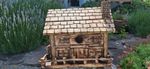 Solid Handmade Birdhouse Recycled Wood freestanding