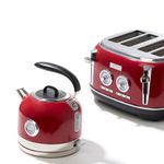 Haden Jersey Red 1.5L Fast Boil BPA Free Kettle & 4 Slice Wide Slot Toaster Set