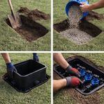 Heavy Duty Irrigation Valve Box Underground Access Box with Green Lid