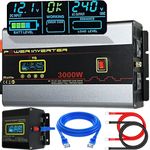 YQ Power Inverter 12V to 240V 3000W 6000W Caravan Motorhome LCD Converter Remote