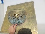 Antique Etched Wall Plaque Indian Asian Wall Light? Vintage Old Arabic Pierced