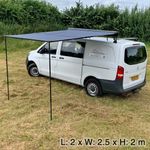 Campervan Awning 2m x 2.5m — Pull-Out Van Side Awning with LED