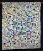 Vintage Handmade Beautiful Nine Patch Multicolored Quilt 81.1x64.1 Inch