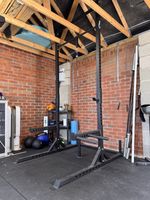 AGAIN FASTER SQUAT RACK POWER RACK WITH SPOTTER ARMS, DIP HANDLES & PULL-UP BAR