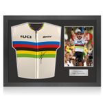Sir Mark Cavendish Signed 2025 UCI World Championship Jersey. Icon Frame