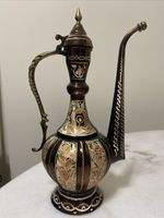 Handmade Turkish Copper Pitcher, Artisan Crafted, Ewer ibrik, Elegant 12”x7”