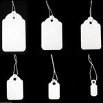 White Strung Jewellery Tags Tie Labels Retail Luggage price tags with string