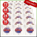 Splash 4Pack Kitchen Roll Towel, Strong White Paper: 16, 24, 48 or 72 Rolls
