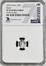 2023 Sparta Warriors 7k Metals Cook Islands 1/2g Platinum Coin NGC PF70 Rare!