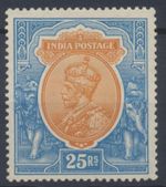 India Stamps 1928 25r orange & blue wmk inverted Mint [VG/F PSAG] SG219w CV £375