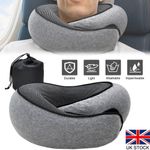 Travel Neck Pillow Memory Foam U-Shape Snail Support | Portable Adjustable Soft