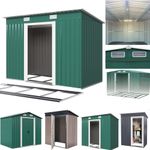 Large Metal Garden Shed 8 X 4, 6 X 4, 5 X 3ft Garden Storage Shed WITH FREE BASE