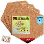 B&Z Cork Tiles Hexagon Self Adhesive Mini Wall Bulletin Boards Pin Memo Notice 