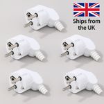 5x EU Plug Adapter 16A Male Replacement Outlets Rewireable Euro Connector WHITE