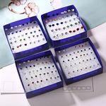 20 Pairs Multicolored Rhinestone Stud Earrings Set – Minimalist Crystal Piercing