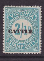 VICTORIA 1966 2/1D BLUE OVERPRINT "CATTLE" FINE MINT/MUH (SB60b)
