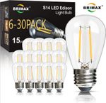 BRIMAX LED Bulbs E27 2W S14LED Outdoor Edison Bulbs for String Light Replacement