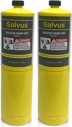 Salvus MAP HTi MAPP Gas 400g x2 - Blowtorch Fuel for Soldering Brazing Welding
