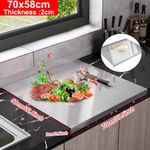 Stainless Steel Worktop Saver Counter Protector Chopping Board Folded Edge