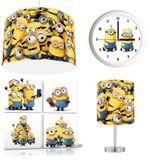 MINIONS Lampshade , Stick Lamp , Wall Art , Wall clock or Bundle Reusable