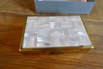 Clover Musical mirror compact  (7) mother of pearl front