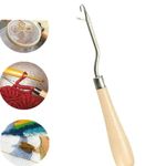 Latch Hook Wooden Handle Rug Making Tapestry Hinged Hook one Piece