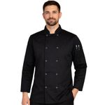 Black Chefs Jacket Unisex Long Sleeve Professional Kitchen Uniform