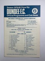 Dundee v St. Mirren;  29th Dec1979 Match Postponed + Insert 2nd April 1980