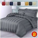 Luxury Duvet Cover SET Stripe Quilt Covers Bedding Sets Single Double King Size