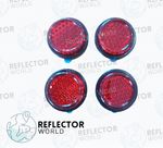 4 x 20mm Red Number Plate Reflectors Self Adhesive Stick On Motorcycle Bike MOT