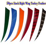 5" Turkey Feathers Right Wing DIY Arrow Shaft Handmade Fletching Arrows 50-PACK