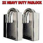 2x HEAVY DUTY Padlock High Security Lock With 3 Keys Chain Pad Lock 50MM UK